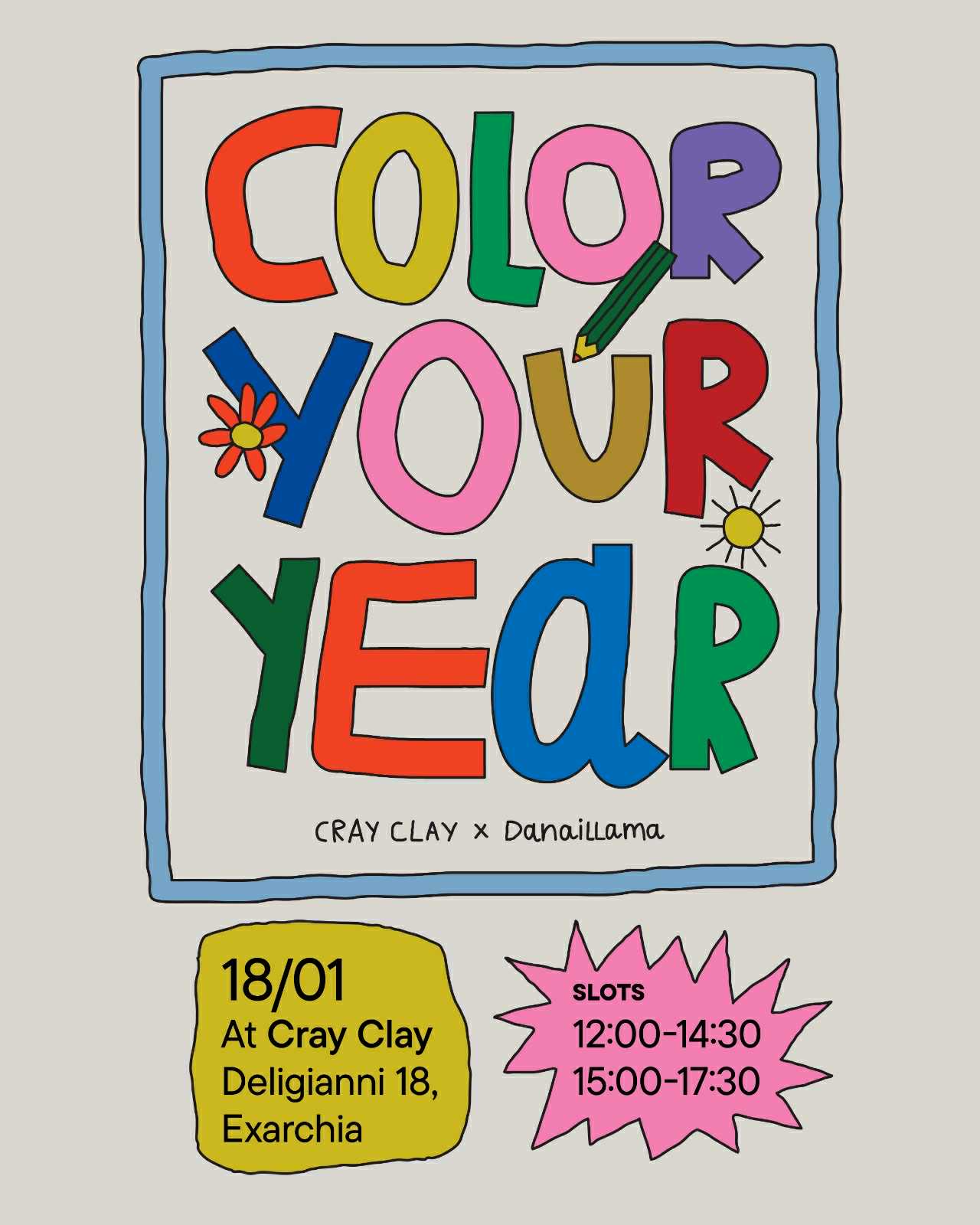 Color Your Year Calendar x Danaillama - Cray Clay