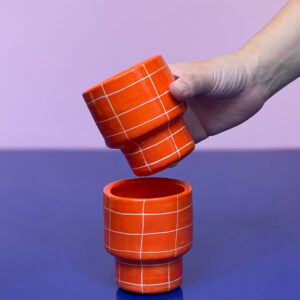 Orange Grid Mug