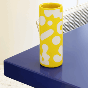 Yellow Dark Blobs Tube Vase